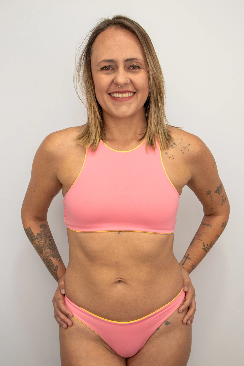 CALCINHA UBATUBA DUPLA FACE - AMARELO/ROSA