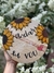 Placa pinus 25cm - Andar com fé - Flores do sol