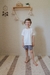 Pijama Infantil Unissex | T-Shirt + Shorts Xadrez Black & Blue