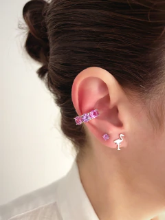Brincos Solitário Safira Pink 4mm - comprar online