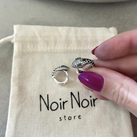 Brincos Serpente Zircônia