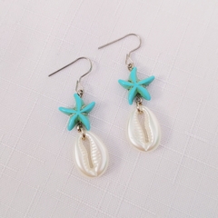 Aros Estrellita Turquesa & Caracol - comprar online