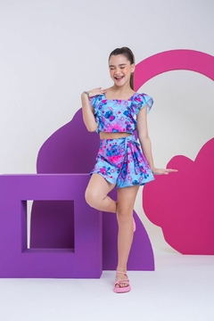 Conjunto Short Saia Maiara - Stitch Azul - comprar online