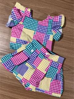 Conjunto Short Saia Bia - Quadriculado Colorido - comprar online