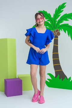 Macaquinho Isabella - Azul - A.R Kids - Moda Infantil