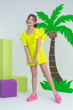 Macaquinho Isabella - Verde LIma - A.R Kids - Moda Infantil