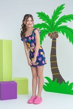 Macaquinho Stefany - Marinho - A.R Kids - Moda Infantil