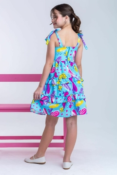 Vestido Andreia - Azul - A.R Kids - Moda Infantil