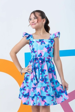 Vestido Beatriz - Stitch Azul - loja online