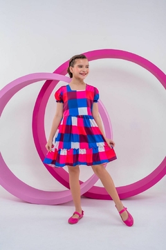 Vestido Lala - Pink e Azul