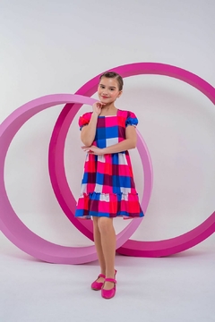 Vestido Lala - Pink e Azul na internet