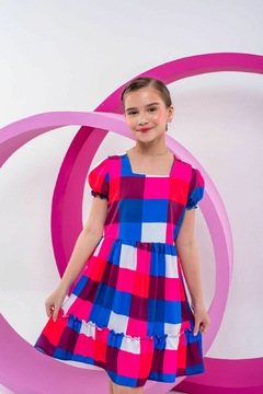 Vestido Lala - Pink e Azul - comprar online