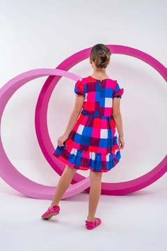 Vestido Lala - Pink e Azul - A.R Kids - Moda Infantil