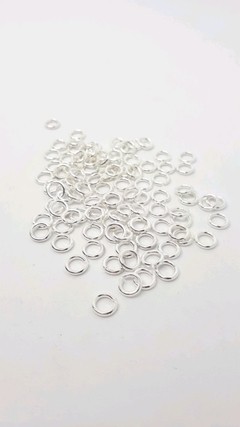 Argollitas metálicas plateadas Nro 8 (50 gramos)