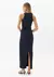 Vestido Super Midi Canelado com Fenda - PARAISO DA MODA