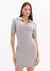 Vestido Tricô Curto Com gola polo