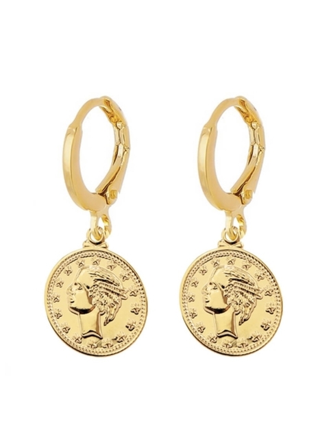 ARGOLAS MEDALHA VINTAGE BANHO OURO