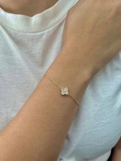 PULSEIRA TREVO BANHO OURO - comprar online