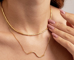 COLAR WAVE BANHO OURO - comprar online