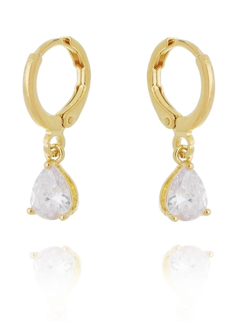 ARGOLINHAS GOTA ZIRCÔNIA BANHO OURO