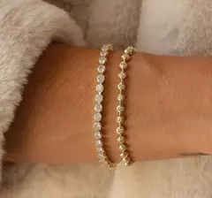 PULSEIRA RIVIERA REDONDA CRAVAÇÃO INGLESA BANHO OURO - comprar online