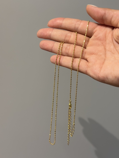 COLAR DIAMANTADO 70 CM BANHO OURO