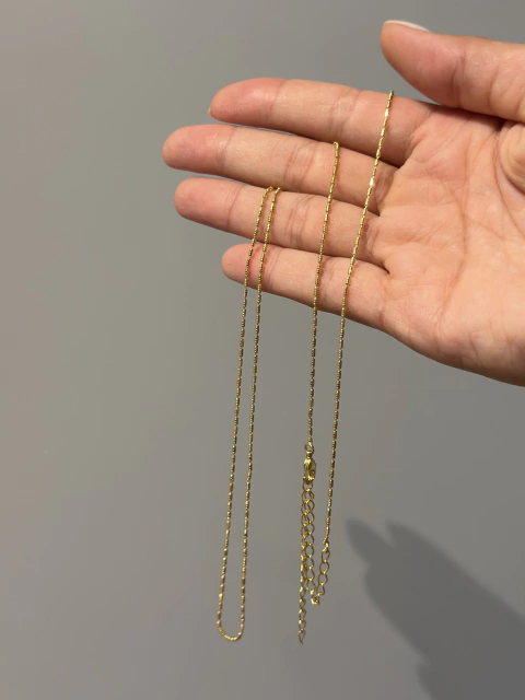 COLAR DIAMANTADO 70 CM BANHO OURO