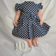 Vestido Para Boneca Bebê Reborn Com Sapatinho de Crochê Branco na internet