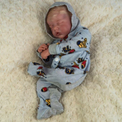 BONECA BEBE REBORN MENINO DORMINDO CABELO FIO A FIO LOIRO - comprar online