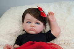 BONECA REBORN ARTESANAL REALISTA MENINA COM MAMADEIRA - Mundo Azul e Rosa