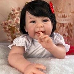 Bebê Reborn Menina Morena Olhos Azuis Com Enxoval - comprar online