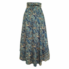 Saia Longa Indiana Transpassada Vira Vestido Boho