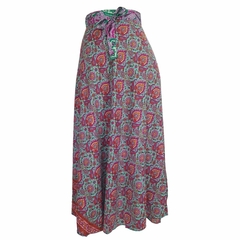Saia Longa Indiana Estampada Hippie e Boho Saia Envelope Saia Transpassada Vira Vestido