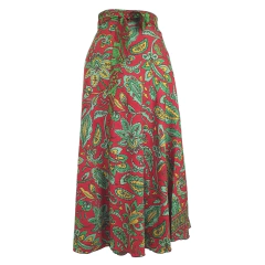 Saia Longa Indiana Estilo Envelope Dupla Face Vira Vestido