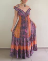 Vestido Longo Boho Chic Indiano Floral Estilo Ciganinha Ágata