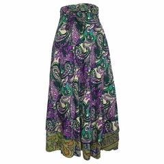 Saia Longa Indiana Envelope Floral Várias Formas De Amarrar