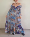 Vestido Boho Chic Longo Estampa Floral Indiano