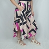 Calça Pantalona Pantacourt Com Bolso Boho Quartzo Rosa