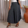 Calça Pantalona Pantacourt Com Bolso Boho Chic Pedra da Lua