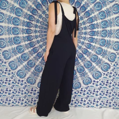 Macacão Estilo Jardineira Salopete Feminina Preta Com Bolso