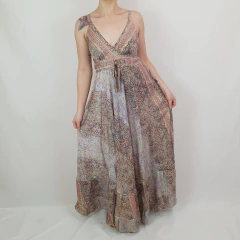 Vestido Longo Boho Chic Paisley Floral Toque de Seda Indiana - Hippie e Boho