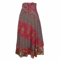 Saia Floral Indiana Pareô Longa Transpassada Vira Vestido