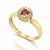 Anel Majestic Granada e Diamantes Naturais Ouro 18k - comprar online