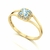 Anel Small Square Água Marinha e Diamantes Naturais Ouro 18k - comprar online