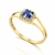 Anel Small Square Safira e Diamantes Naturais Ouro 18k - comprar online