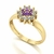 Anel Flower Ametista e Diamantes Ouro 18k - comprar online