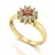 Anel Flower Granada e Diamantes Ouro 18k - comprar online