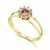 Anel Crown Granada e Diamantes Ouro 18k - comprar online