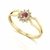 Anel Lovely III Granada e Diamantes Ouro 18k - comprar online