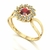 Anel Magnus Flos II Granada e Diamantes Naturais Ouro 18k - comprar online